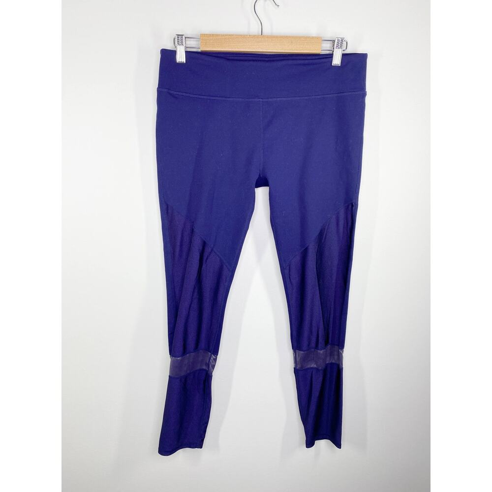 Fabletics Agnes Eclipse Purple Stretch Mesh‎ Inset Leggings Women's Size Large L